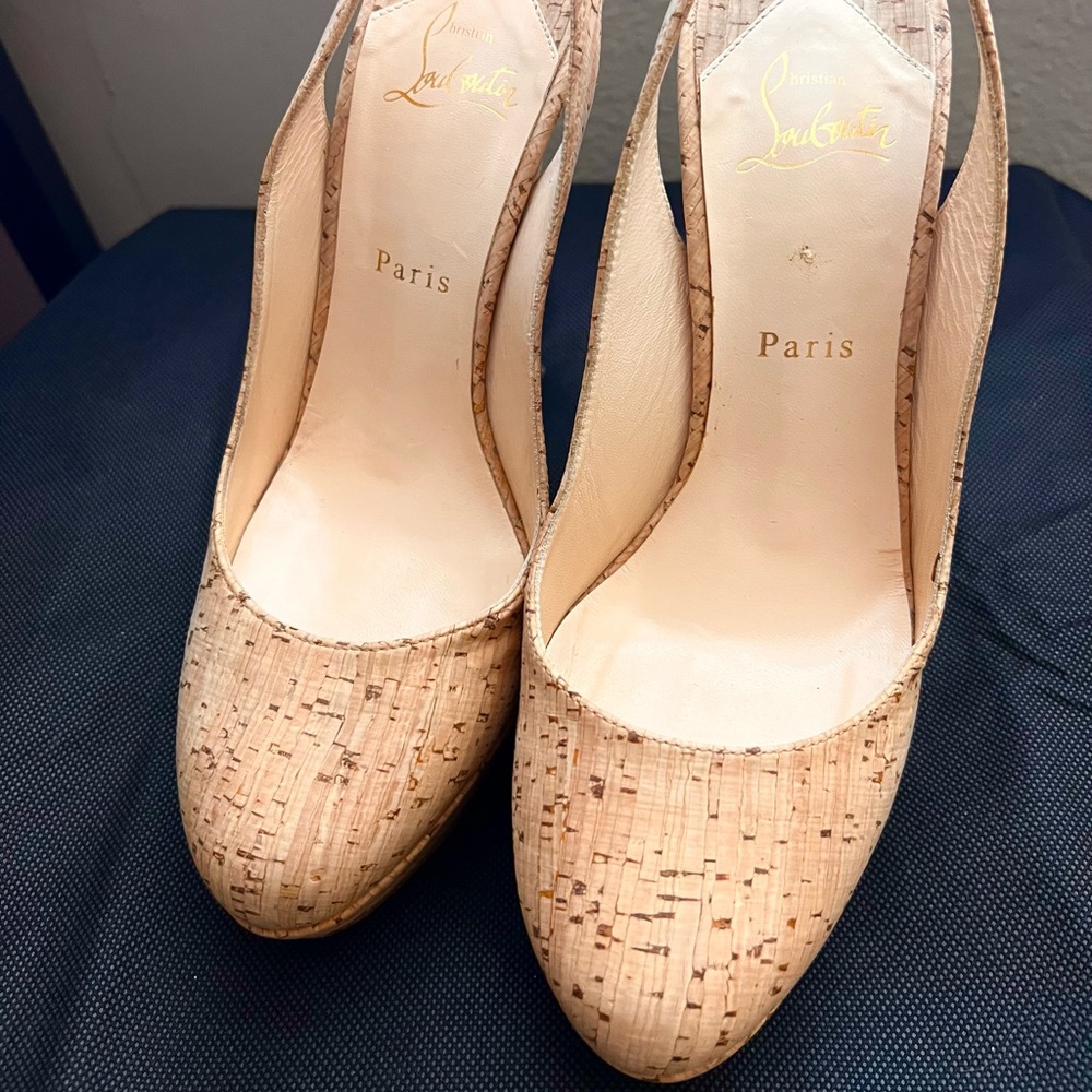 Christian Louboutin Bianca 140 Cork Platform Heels